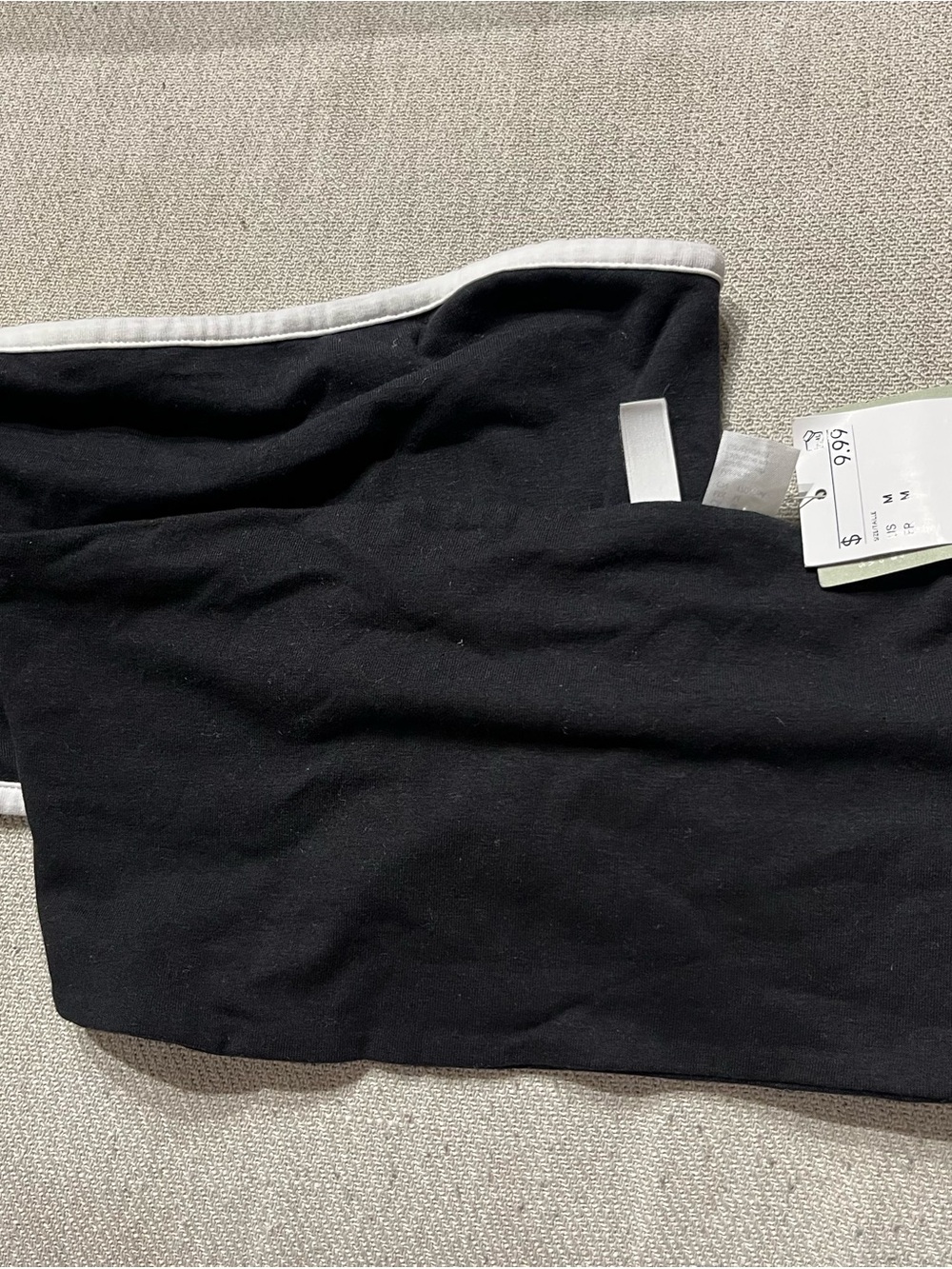 H&M Black Crop Top with White Trim